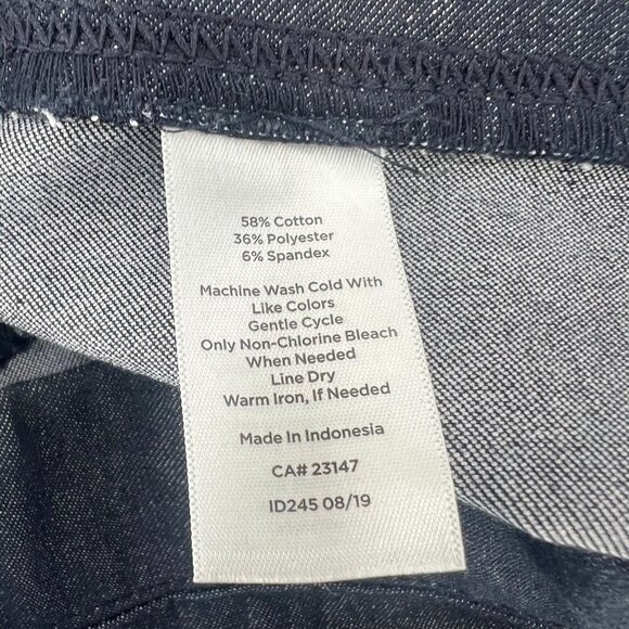 Talbots Womens Essex Ankle Pants 10P Cotton Blend Dark Wash Denim Look Slim Fit - Picture 4 of 9